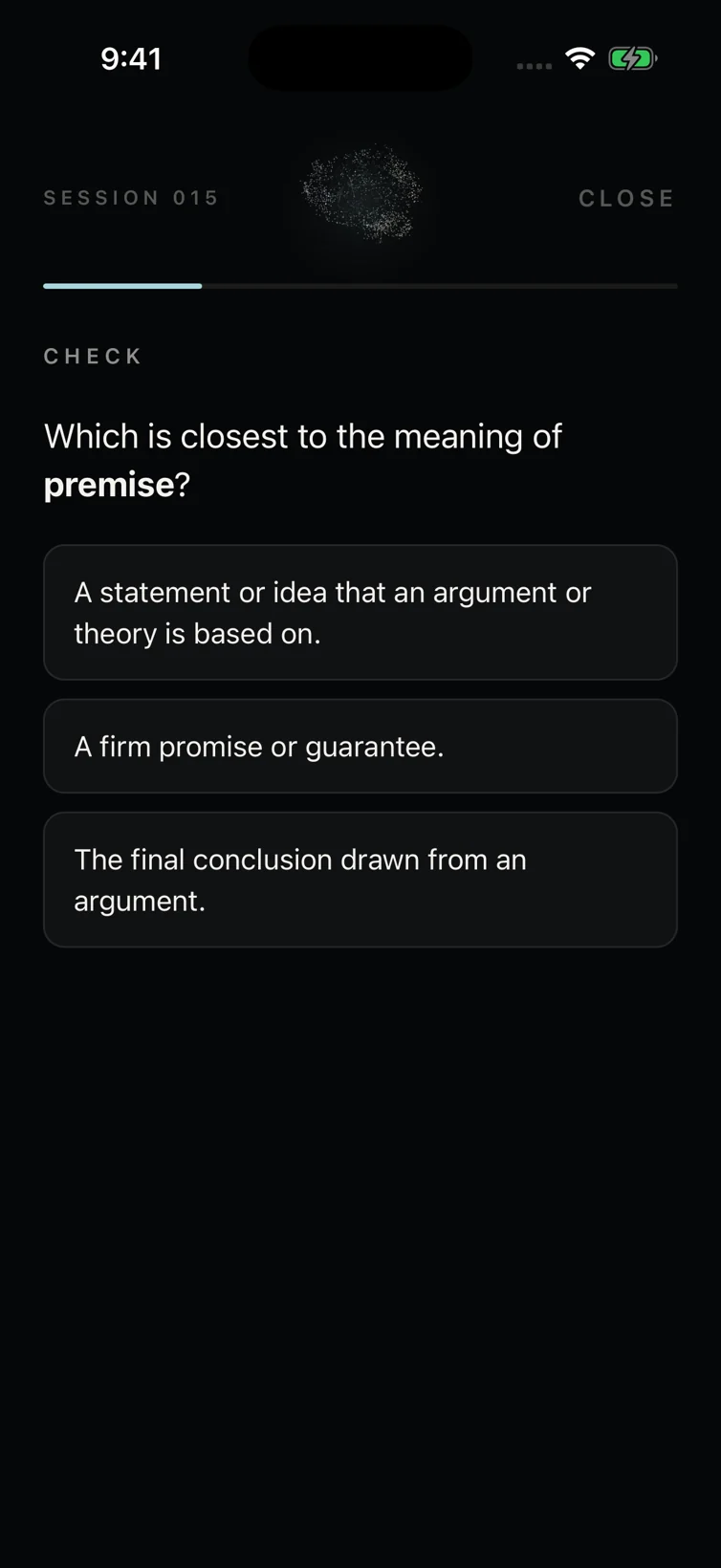 Inside a vocabulary test