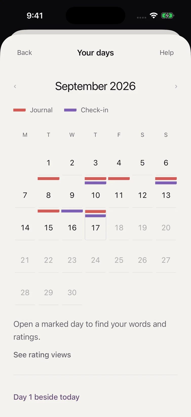 Some days I write, some days I check in, some days neither